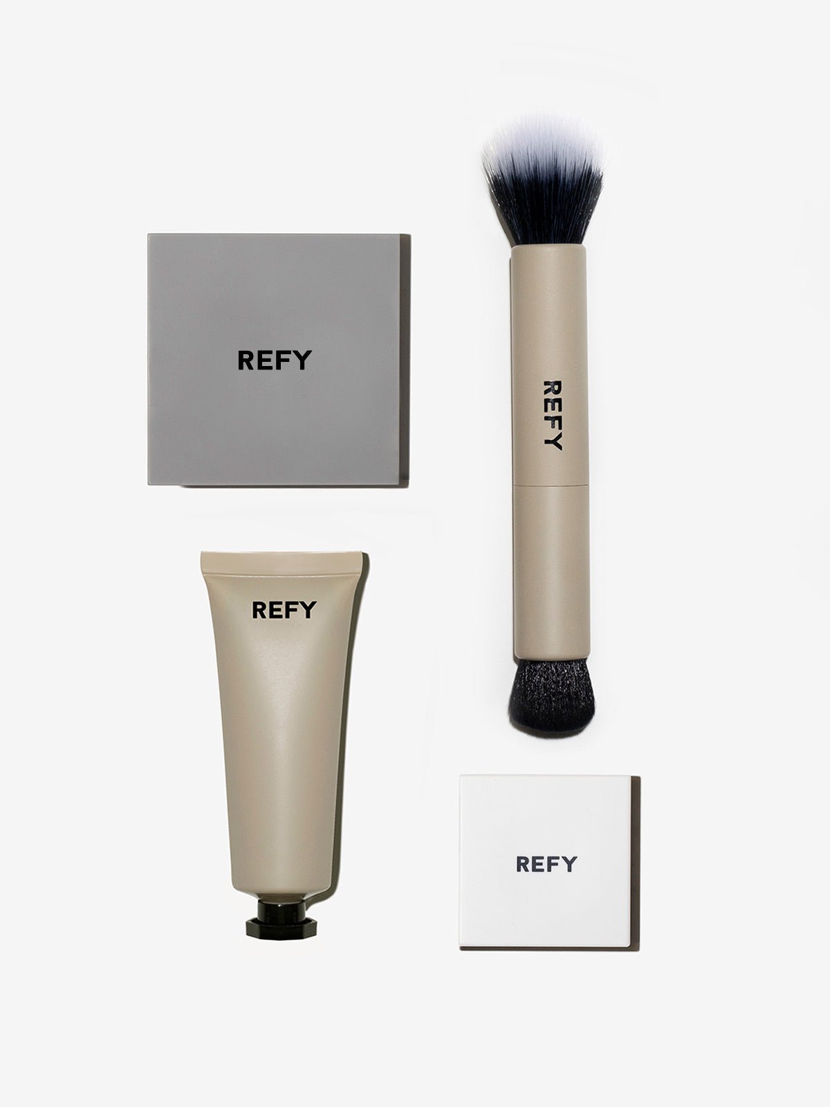 FRONT IMAGE OF REFY FACE COLLECTION + DUO BRUSH